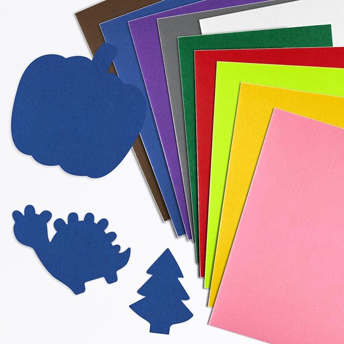CHRORINE 10 Pcs Navy Blue Felt Fabric Sheets Self Adhesive Felt Sheets 8 x 12