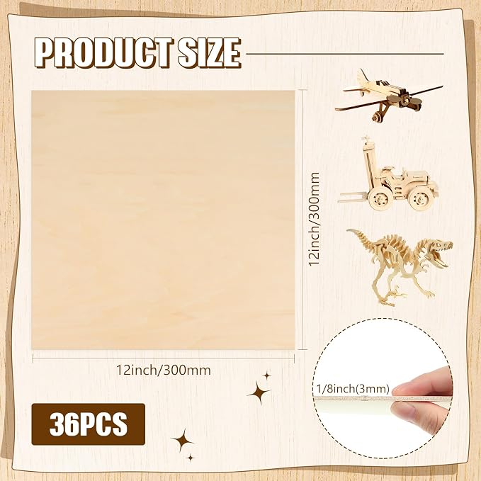 Riakrum Basswood Sheets Plywood Board Unfinished Wood Boards