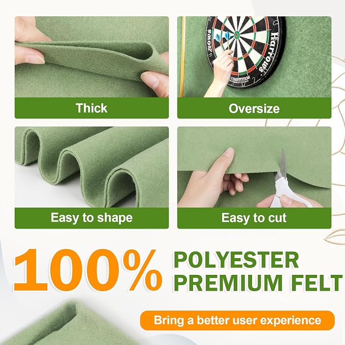 XSEINO Sage Green Large Felt Fabric 36" X 36 ", 1.4 mm Thick Soft Felt Fabric