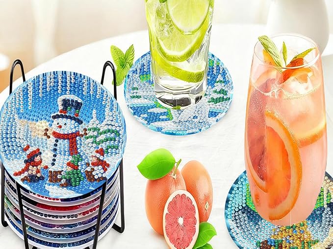 Benjenes 8PCS Diamond Art Coasters Kit