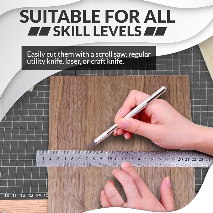 Walnut Plywood Sheets for Crafts 1/8 inch, 3mm Plywood Sheet for Laser Cutting