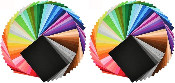 BUYGOO 60Pcs Stiff Felt Fabric Sheets, 8 x 12 inches Craft Felt Sheets Assorted
