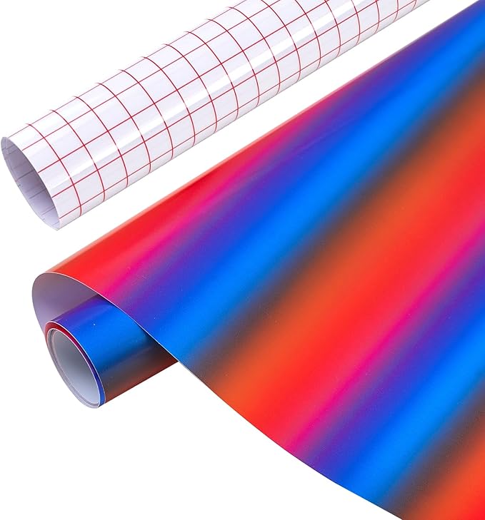 Tintnut Gradient Permanent Vinyl Roll 12in x 5ft Blue Red Adhesive Vinyl |
