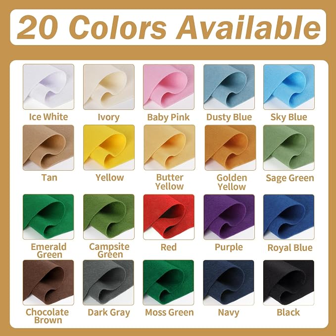 Ivory Felt Fabric Sheet 72" X 36", 1.4mm Thick Large Soft Durable Flexible