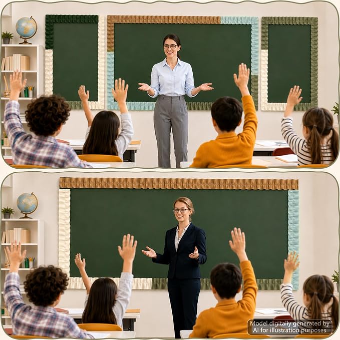 6 Rolls 40 Ft Ruffled Bulletin Board Borders Back to School Classroom Decor