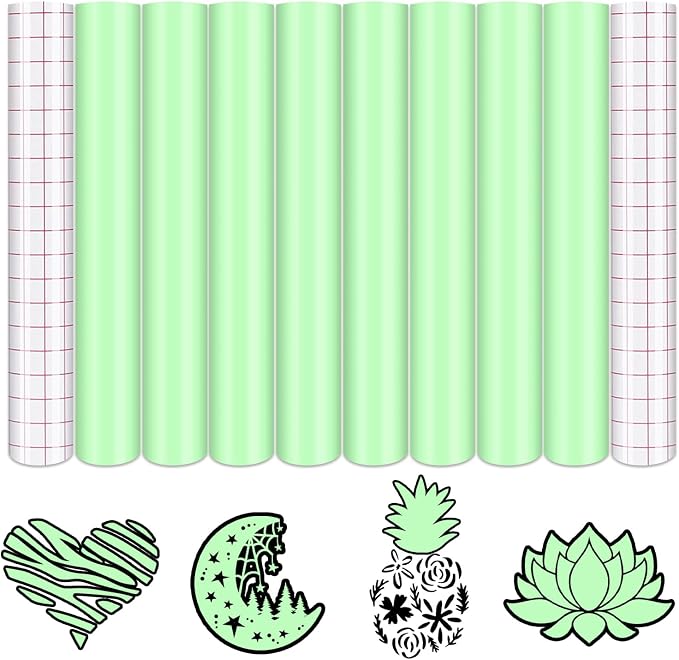 Tintnut Boho Permanent Vinyl 8 Sheets 12''x10'' Mint Green Adhesive Vinyl |