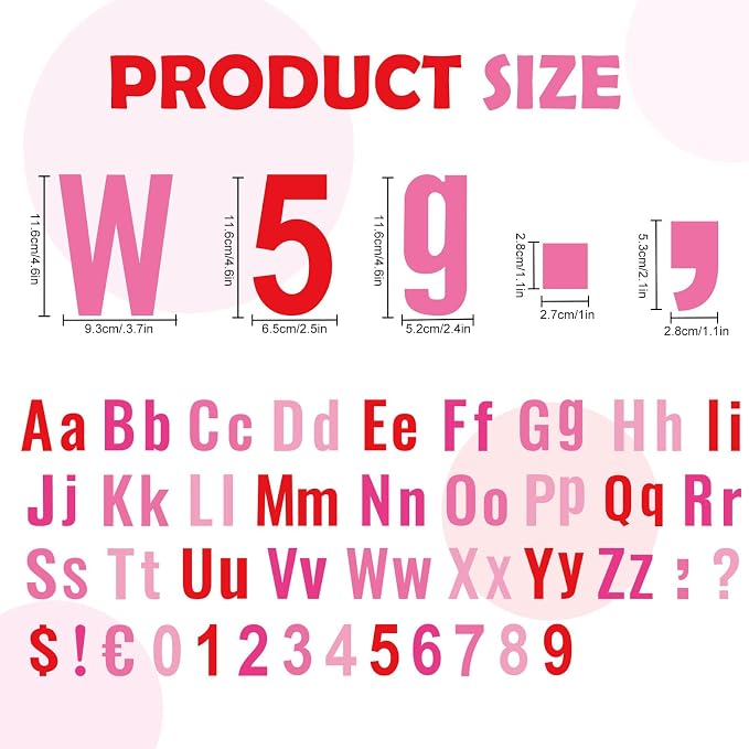 FYSUIMU 134 Pcs Valentine's Day Bulletin Board Letters Alphabet Number Symbol