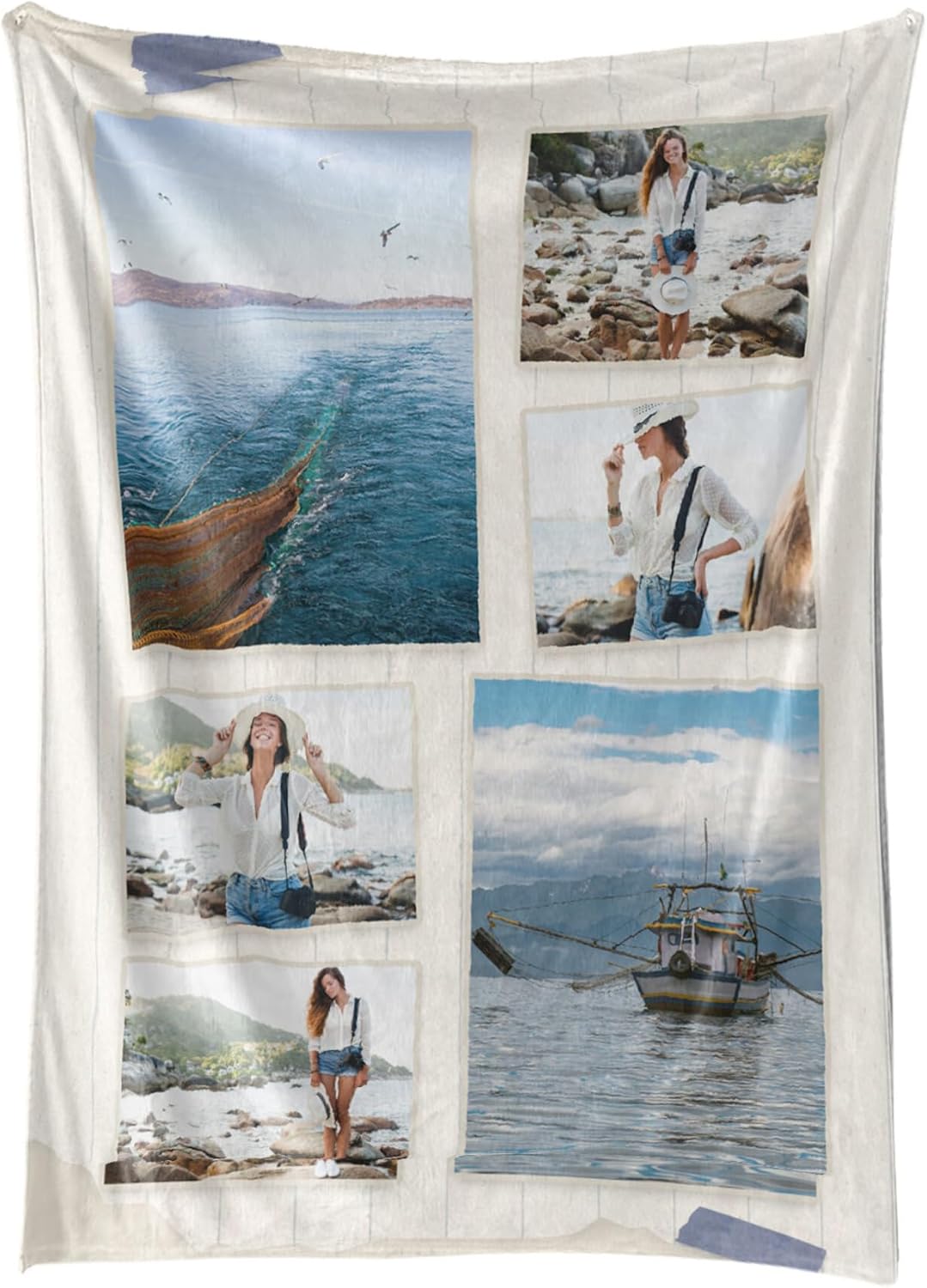 Personalized Photos Blanket Custom Flannel Blanket with Picture Text Customizable Blankets for Birthday Gift, 60 * 80in