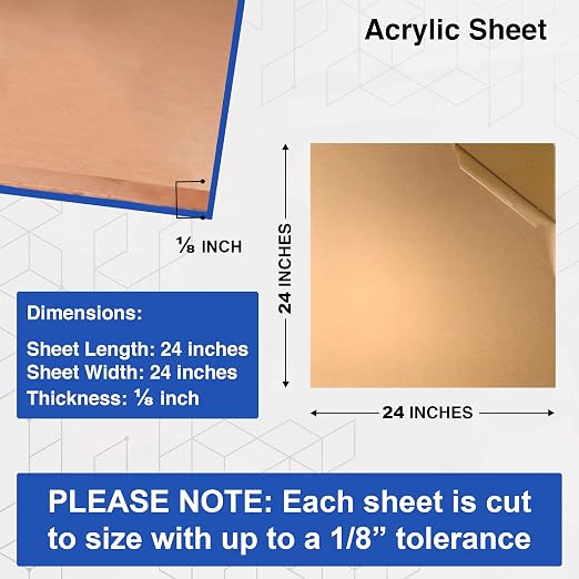 Duco Clear Cast Acrylic Sheets 1/8" Thick 24" x 24"