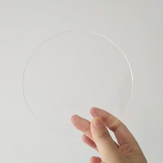 Set of 20 Transparent Circle Blanks Plastic Circles, 1/8" Thick Round Clear