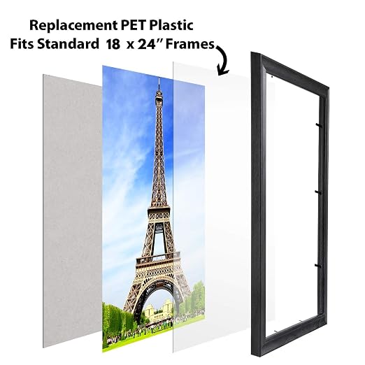 PET Plexiglass - 18 x 24 Inch, Protective Barriers, Picture Frame Glass