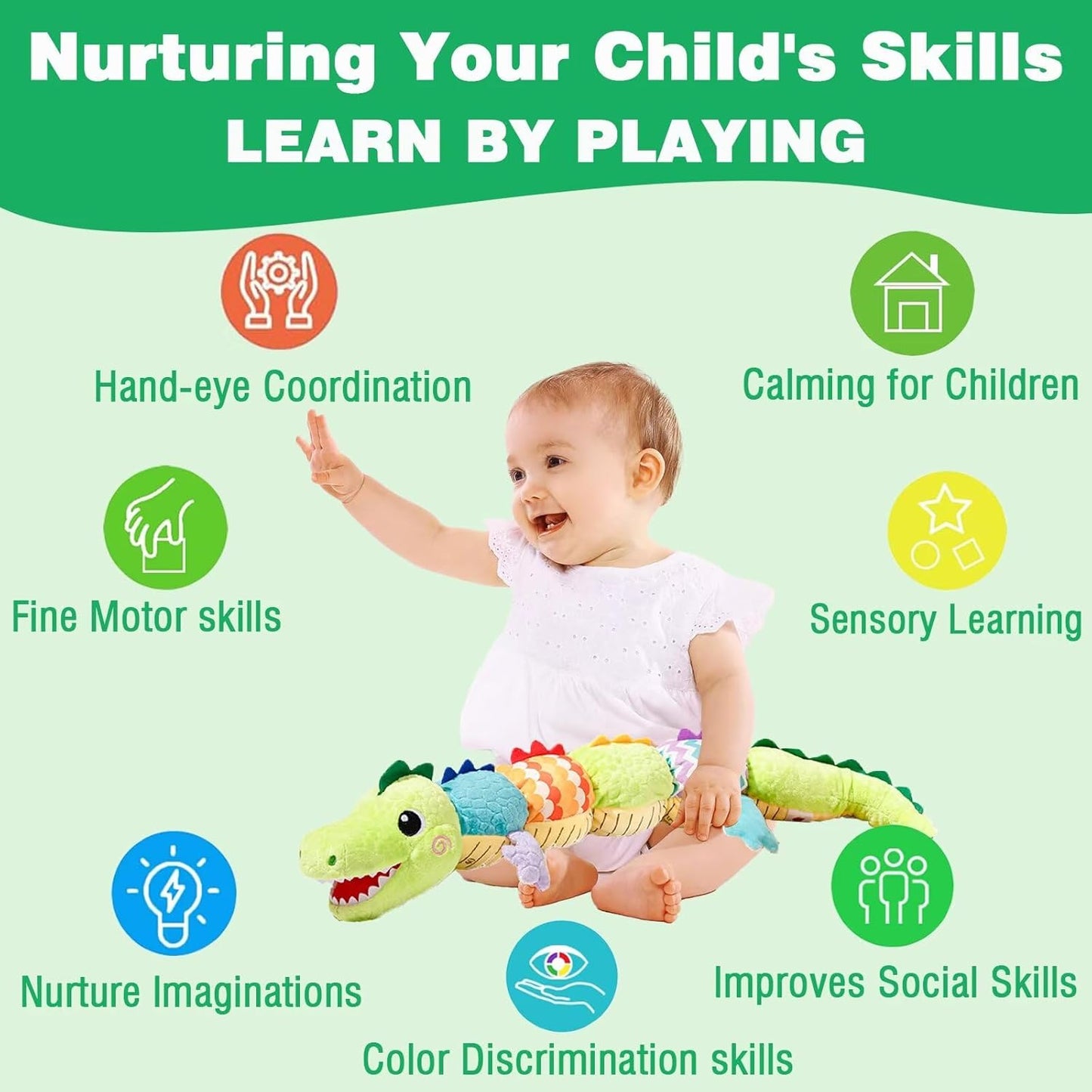Pau1Hami1ton Baby Toys 3-6-12 Months Musical Plush Caterpillar Toy,Newborn Toys with Crinkle and Rattles,Baby Sensory Toys,Newborn Boy Girl Gifts.