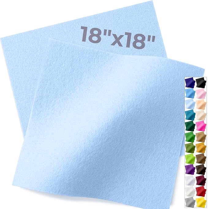 IONTACH 18" X 18" Soft Felt Sheets 1.6mm Thick | Acrylic Felt Fabric Sheets