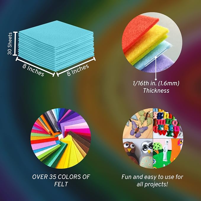 FabricLA Acrylic Felt Sheets for Crafts