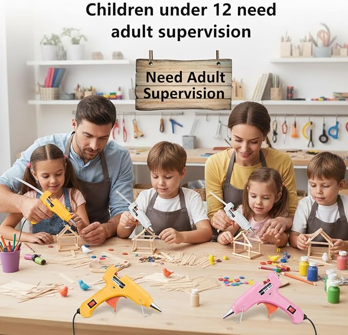 BLEDS 8 Pack Mini Hot Glue Guns, 50 Sticks Kit