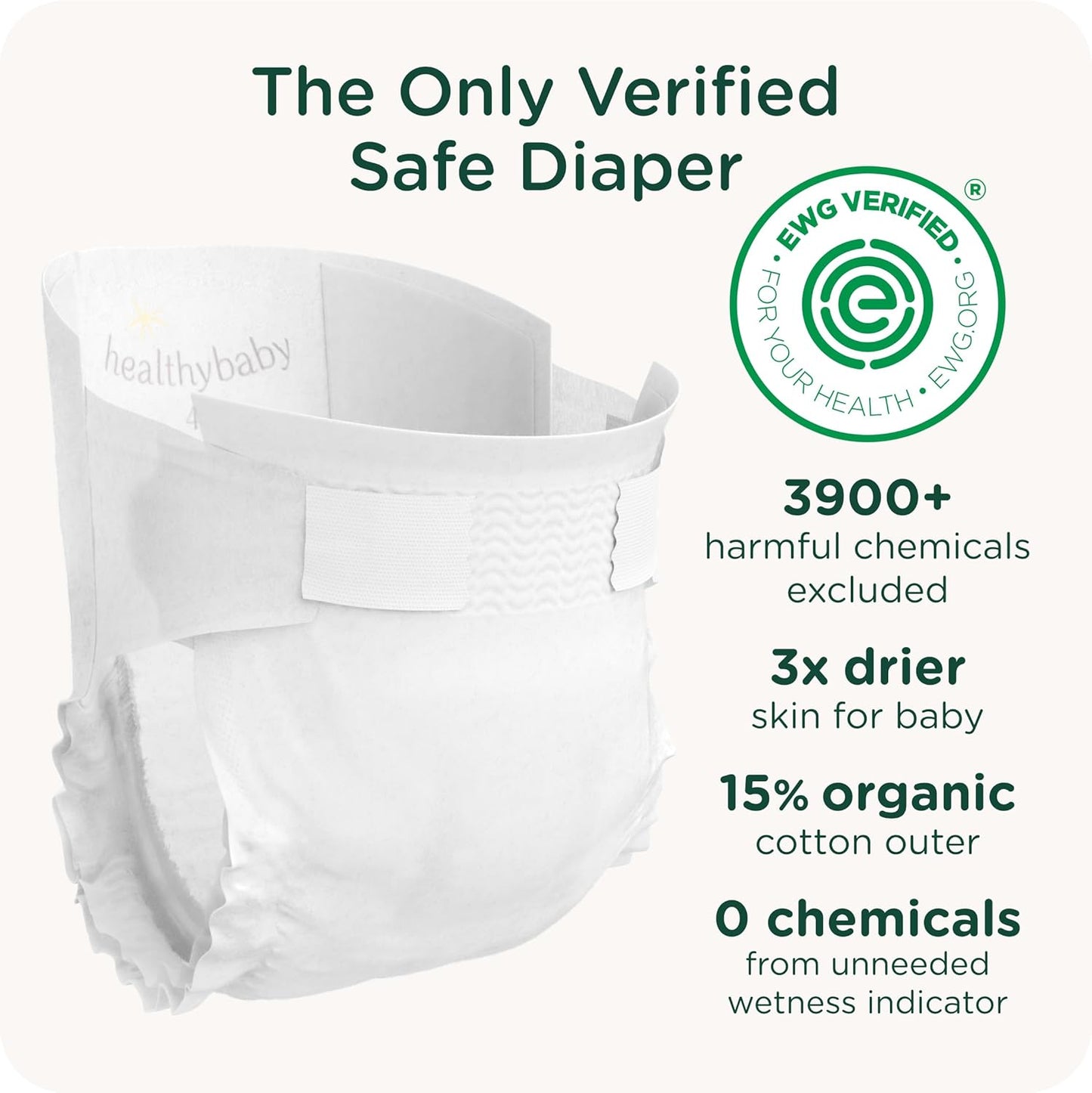 Our Diapers | EWG Verified Safe & Plant-Based Diapers | Leak Protection | Soft Organic Cotton Shell | Chlorine-Free Diaper for Sensitive Skin | Size 2 (12-18 lbs) 42 Count