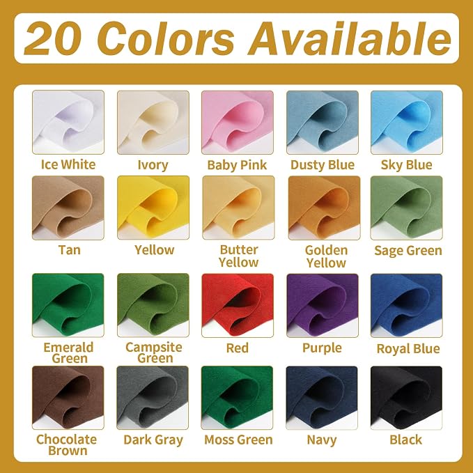 Butter Yellow Felt Fabric Sheet 72" X 36", 1.4mm Thick Large Soft Durable