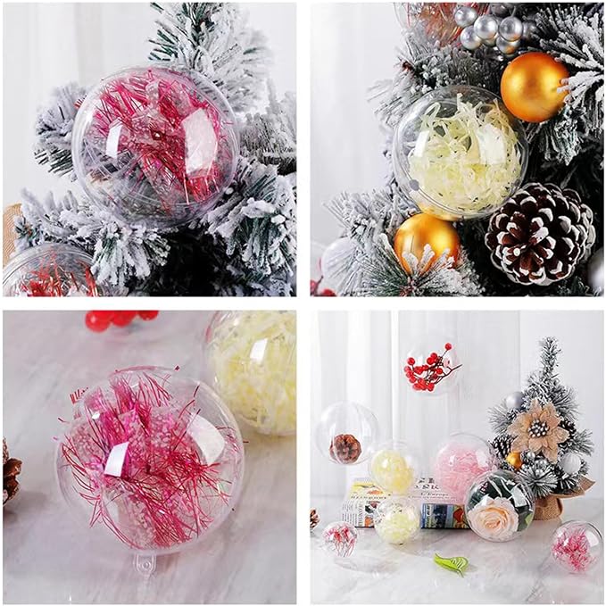 20 Clear Fillable Ornaments Balls- 60mm/2.36" Transparent Plastic Thickened