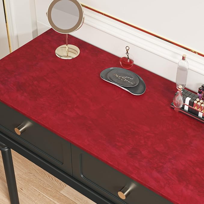 CHIHUT 12''x100'' Red Self Adhesive Velvet Flocking Liner