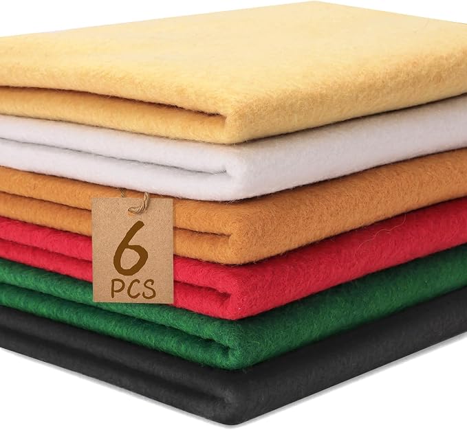 XSEINO 6 Rolls 12"x35" Large Felt Sheets, 1.4mm Thick Nonwoven Fabric