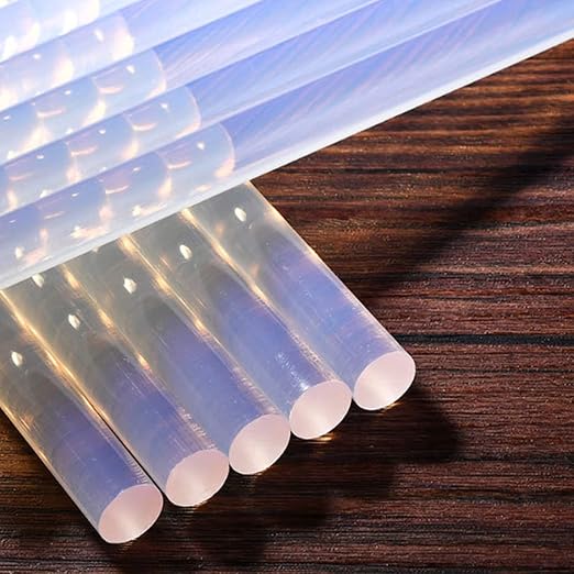 50 PCS Mini Round Hot Glue Sticks，4 x 0.28-Inch Glue Gun Sticks，Clear,