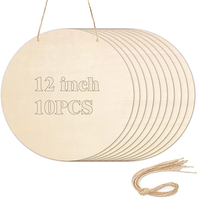 10Pcs Thicken Wood Circles for Crafts