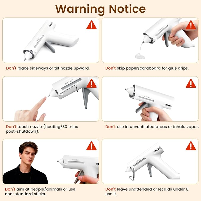 Cordless Hot Glue Gun and 20 Sticks Set, Fast Preheating, Mini Size | 2200mAh
