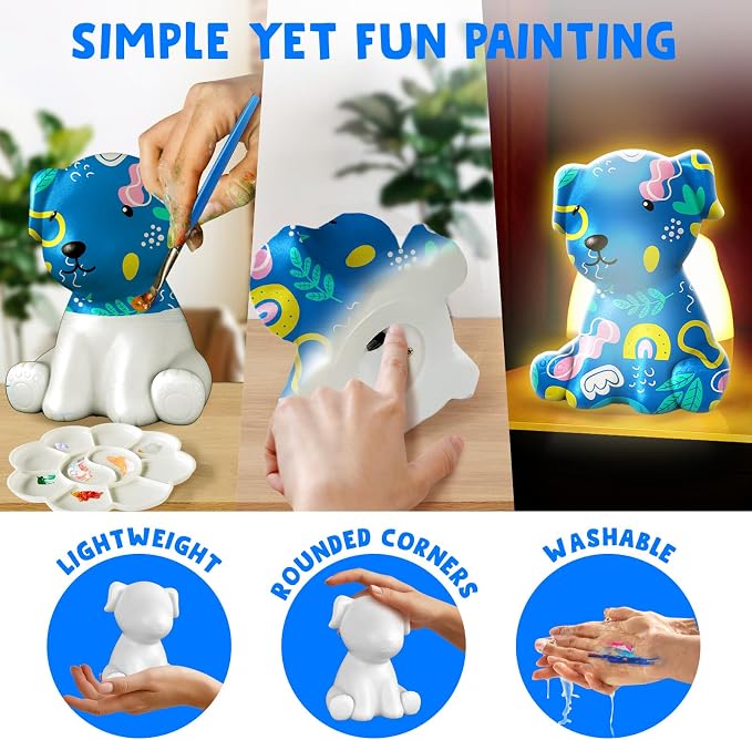 Goody King Paint Your Own Dog Lamp Kit, DIY Night Light, Crafts
