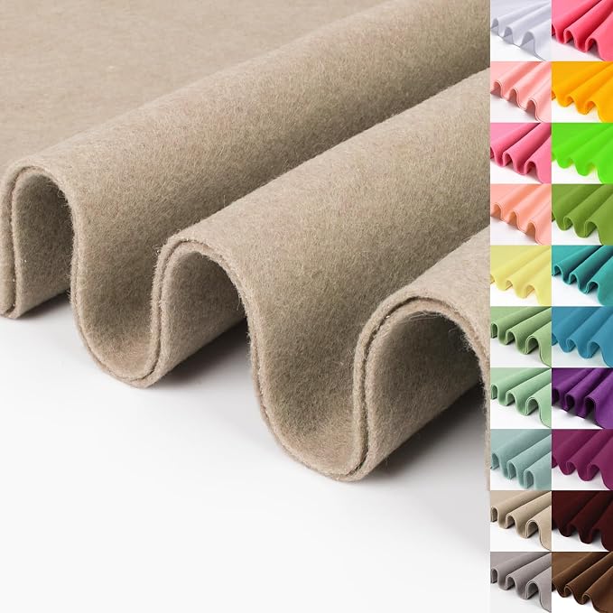 Light Camel Large Felt Fabric 36" X 36 "1.4 mm 1 Square Yard | Soft Felt Fabric