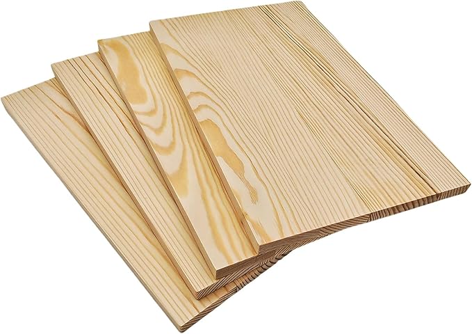 4PCS Rectangle Wood Boards Unfinished Wood Blocks