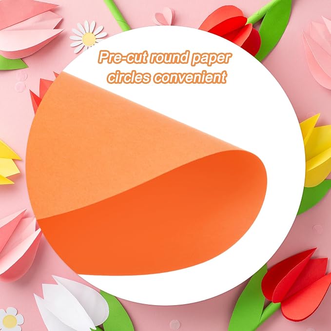 MECCANIXITY 60 PCS Orange Circle Cutouts Paper, 6 Inch Round Cutouts