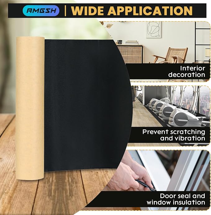 Sponge Neoprene with Adhesive Foam Rubber Sheet 1/8” Thick X 12” Wide X 54” Long