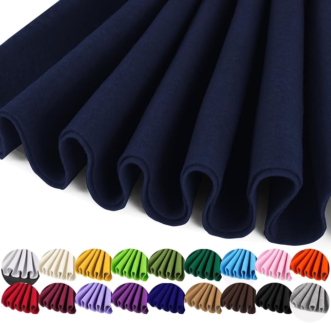 IONTACH 36" X 36" Navy Blue Soft Felt Fabric 1.6mm Thick | Felt Sheets