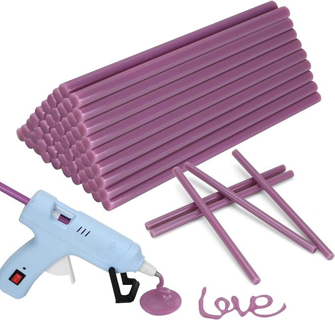 MATUFF light purple Hot Glue Sticks Mini 0.27" x 5.9 inches, Hot Melt Mini Glue
