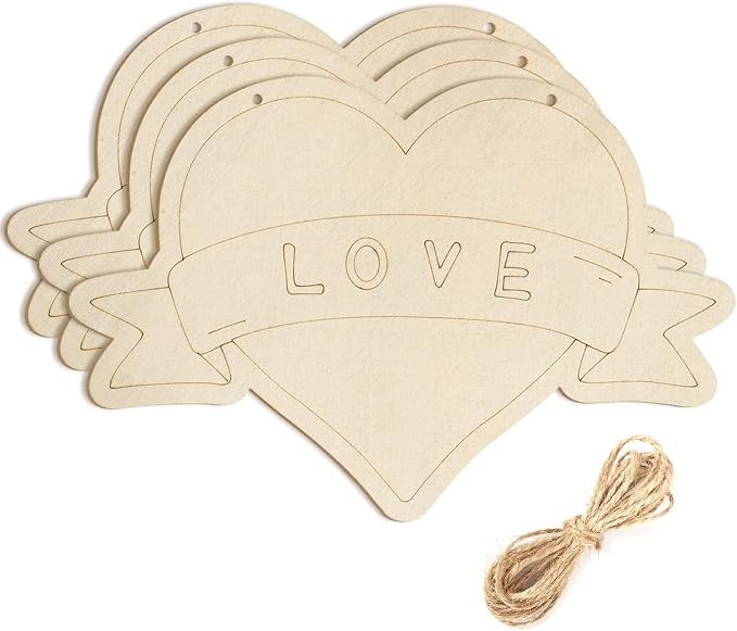Large Size 12" Wooden Heart Ornaments to Paint, Valentine's Day Happy Mothers