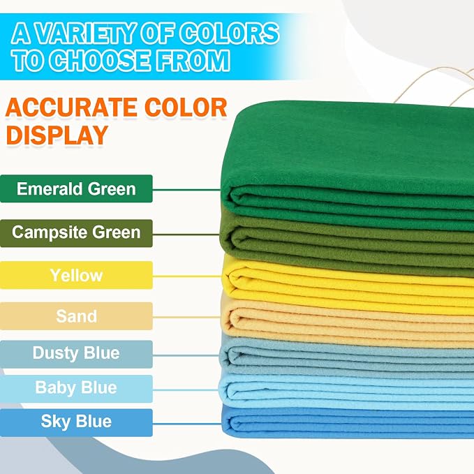 XSEINO Baby Blue Large Felt Fabric 108" X 36 ", 1.4 mm Thick Soft Felt Fabric