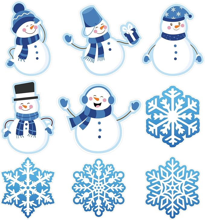 Outus 45 Pcs Winter Cutouts Snowflake Accents Paper Cutouts Name Tags Seasonal