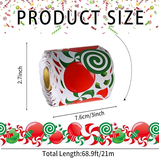 69Ft Christmas Candy Border Christmas Decoration Borders