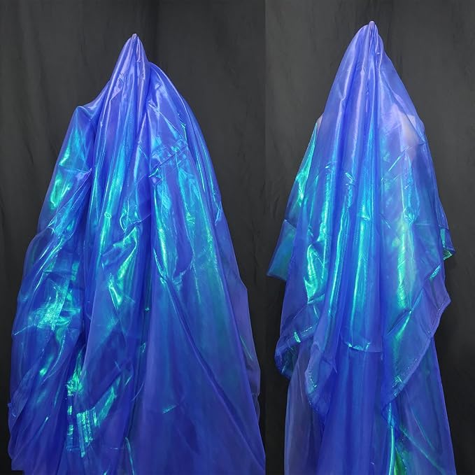 Royal Blue Iridescent Organza Fabric