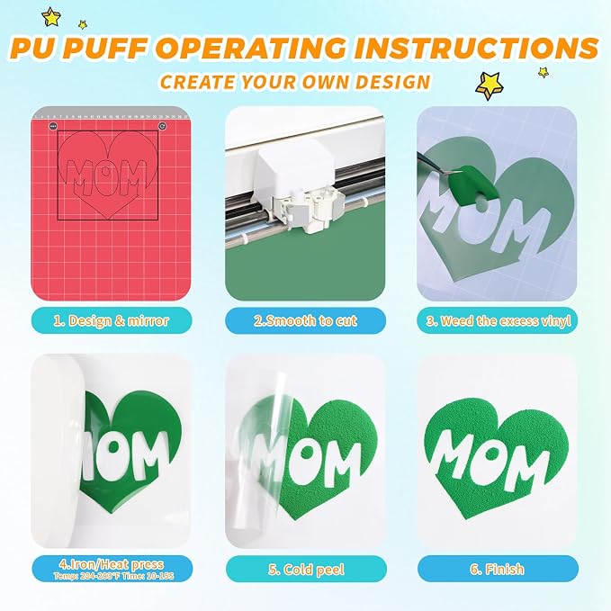 Puff Heat Transfer Vinyl, 12in X 5ft Iron on