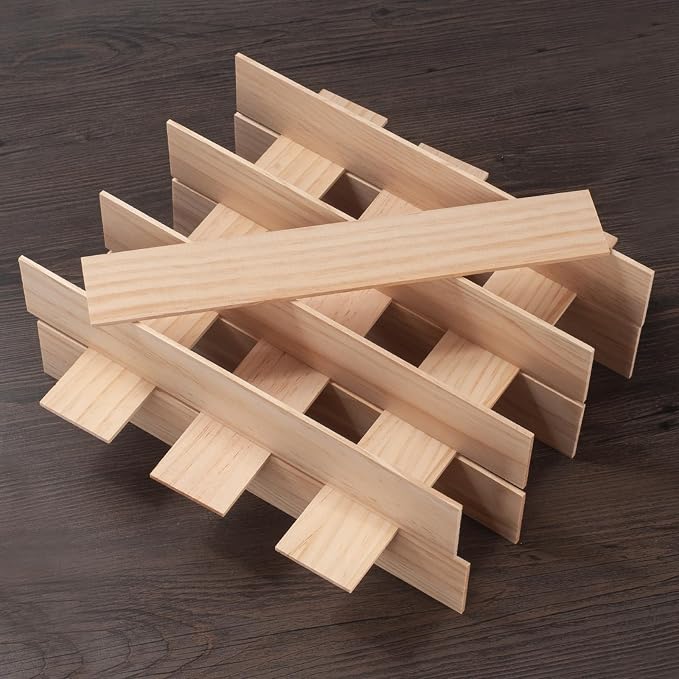 Wooden Dowels for Crafts, Wood Slats Trim Strips for Wall 1/8" × 2" × 12"