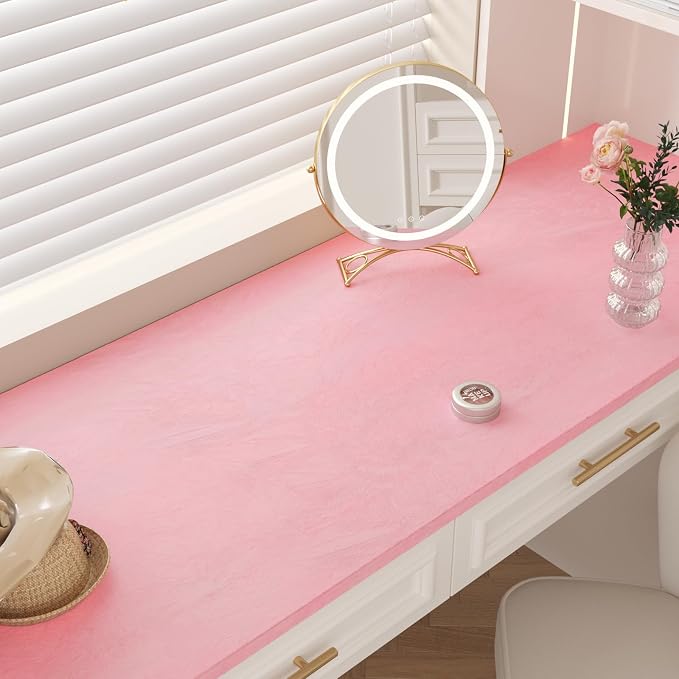 CHIHUT 12''x100'' Peach Pink Self Adhesive Velvet Flocking Contact Paper