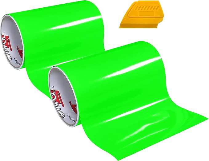 ORACAL 6510 Fluorescent Green Cast Vinyl Wrap 12" x 30" Roll Including Hard