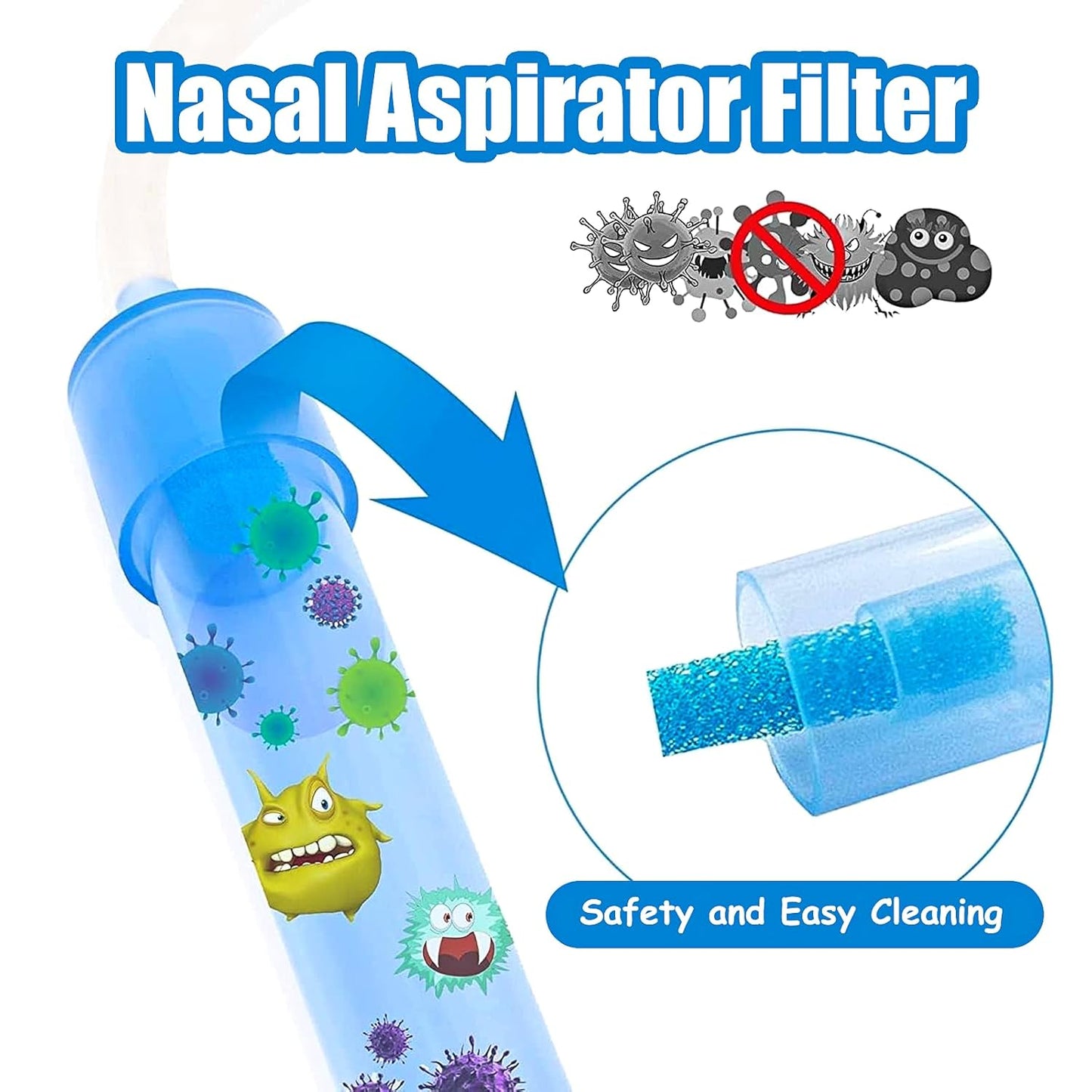200-Pack of Premium Nasal Aspirator Hygiene Sponges, Replacement for Nosefrida Nasal Aspirator Filters, BPA, Phthalate & Latex-Free (200 Count)