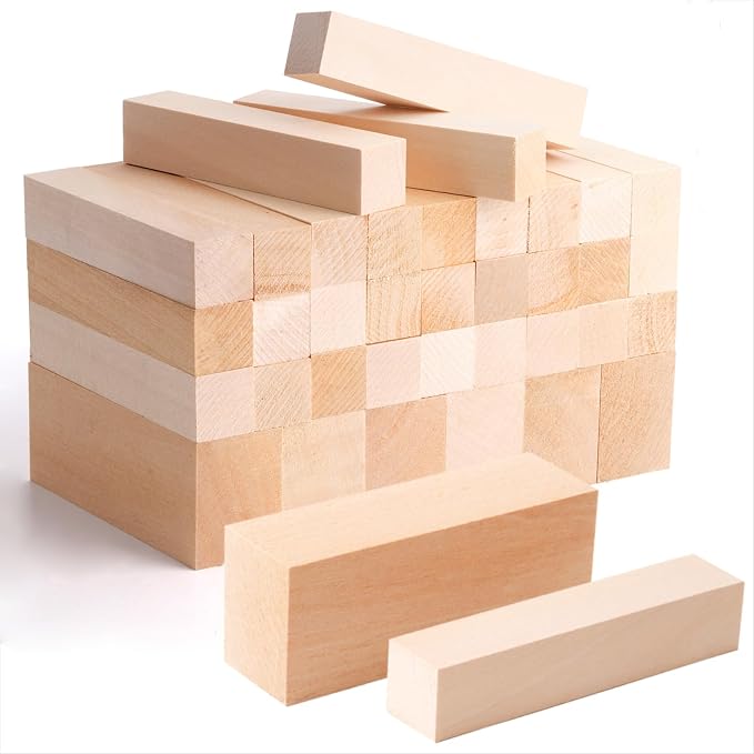 Tosnail 36 Pieces Basswood Carving Blocks, 3.9 x 1.6 x 1.2 Inch and 3.9 x 0.8 x
