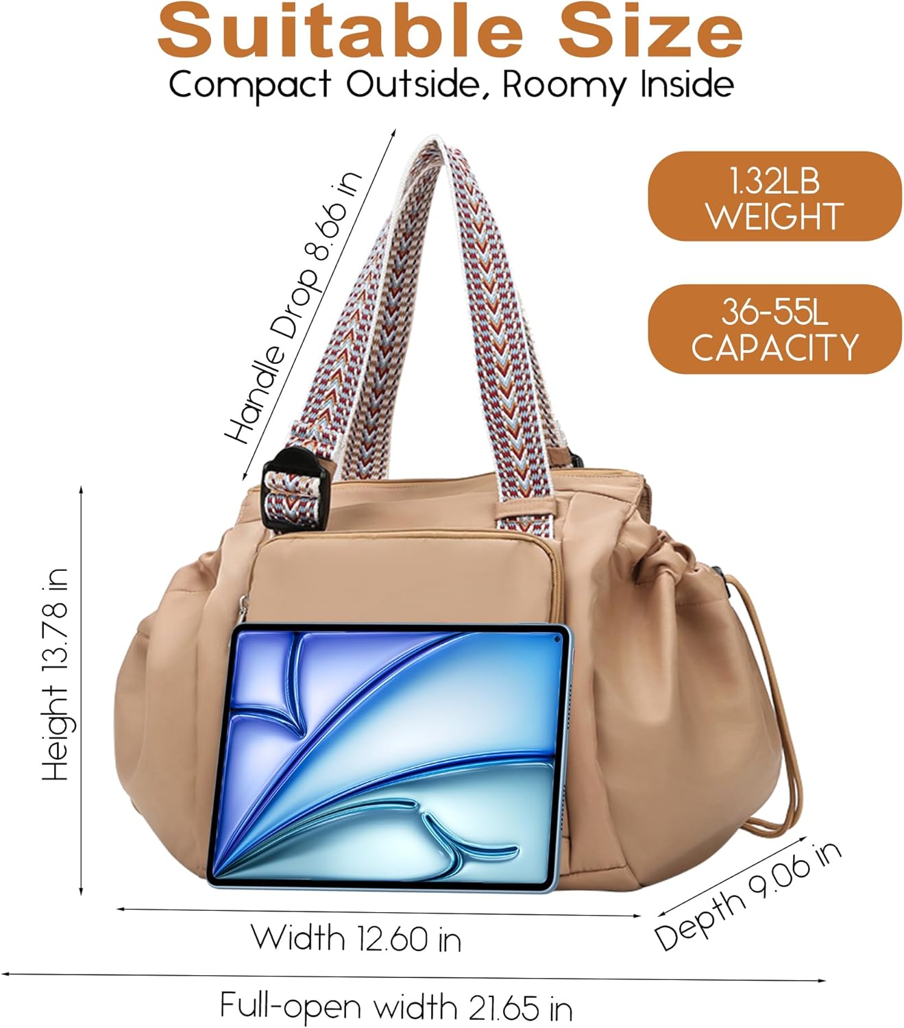 DAMARI Diaper Bag Tote for Moms Dads, Large Capacity Baby Diaper Bag, Wide-Open Mom Bag with 15 Pockets