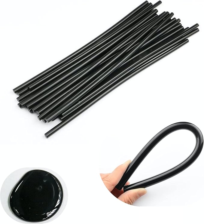 Mini Black Hot Glue Gun Sticks 40 PCS 8" Long x 0.27" Diameter Compatible