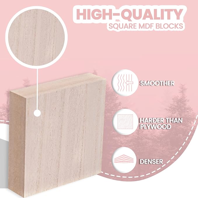 - 4” x 4” Wooden Blocks for Crafts