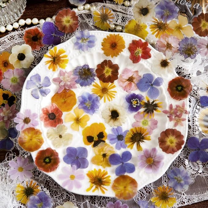 100Pcs Flower Stickers, Obujopal Small Floral PET Transparent Stickers