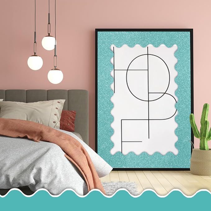 70Ft Shine Light Blue Bulletin Board Borders，Scalloped Poster Boards